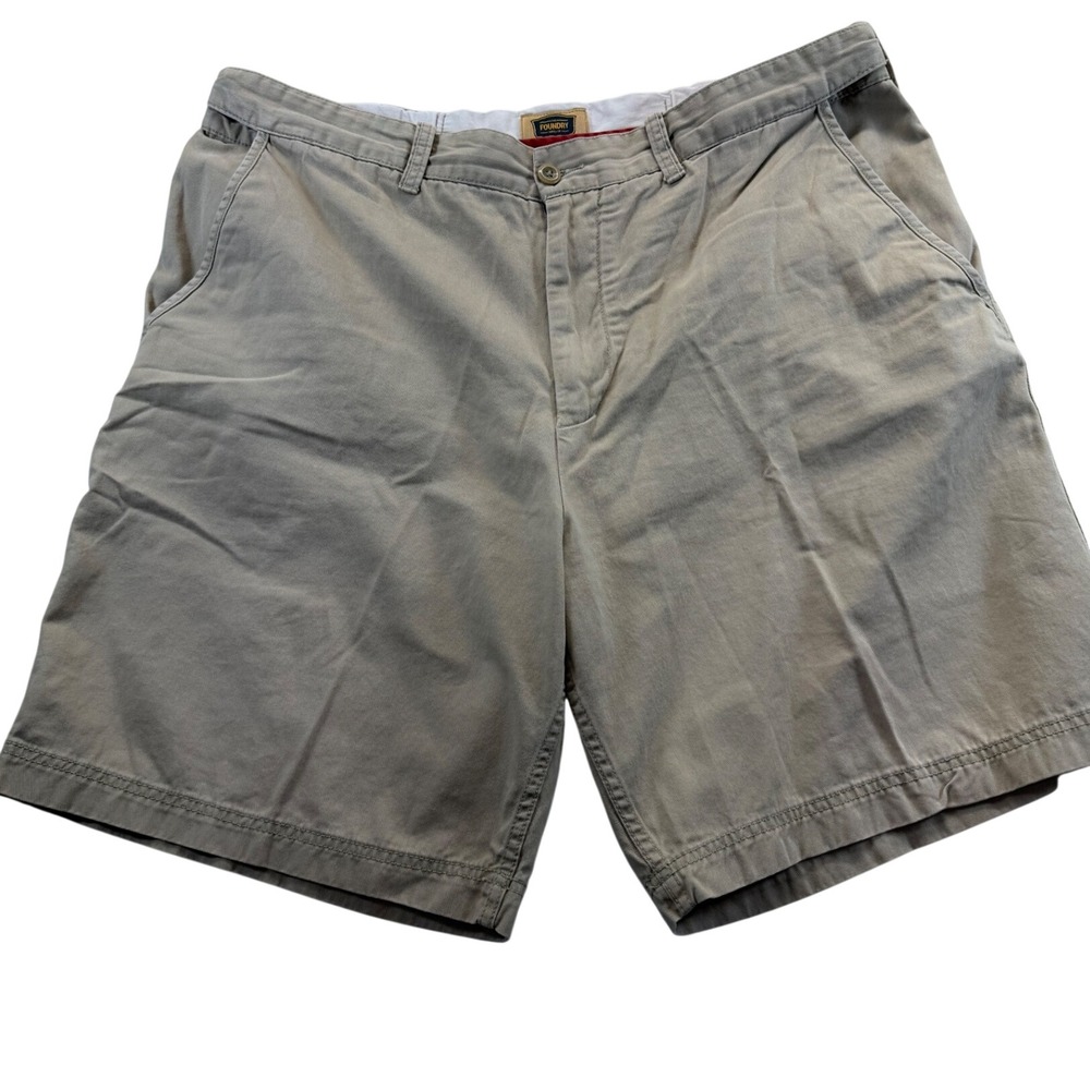 The Foundry Supply Co Shorts Mens 44 Tan Khaki Chino Flat Front 100% Cotton